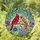 Two Cardinals Stained Glass Art - Affectionate Bird Couple Floral Mosaic Tiffany Style Stained Glass Suncatcher - 1