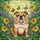 English Bulldog, Butterflies, Lush Floral Meadow – Intricate Stained Glass Art Stained Glass Suncatcher - 5