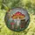 Amanita Muscaria Mushroom Stained Glass Art, Bookshelf, Quill Pen, Toadstool Garden Scene Stained Glass Suncatcher - 1