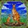 Tiffany Stained Glass Adult Kangaroo Joey Amber Orange Blue Sky Green Reeds Mosaic Stained Glass Suncatcher - 5