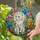 Intricate Tiffany Style Scottish Fold Cat Stained Glass Floral Garden Mosaic Stained Glass Suncatcher - 2