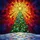 Christmas Tree Golden Star Ornaments Snowy Ground - Festive Holiday Christmas Gift Stained Glass Suncatcher - 5