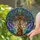 Luminous Tree of Life Stained Glass Artwork, Tiffany Style Jewel Tones & Purple Gold Beads Stained Glass Suncatcher - 2