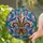 Fleur-de-lis Stained Glass Tiffany Jewel Tone Mosaic Art - Royal Purple Gold Teal Stained Glass Suncatcher - 2