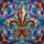 Fleur-de-lis Stained Glass Tiffany Jewel Tone Mosaic Art - Royal Purple Gold Teal Stained Glass Suncatcher - 5