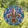 Fleur-de-lis Stained Glass Tiffany Jewel Tone Mosaic Art - Royal Purple Gold Teal Stained Glass Suncatcher - 1