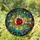 Red Ladybug Stained Glass Art - Emerald Leaves, Amber Foliage & Tiffany Mosaic Stained Glass Suncatcher - 1
