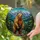 Brown Bear Stained Glass Mountain Forest - Tiffany Style Wildlife Nature Art Decor Stained Glass Suncatcher - 2