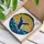 Majestic Blue Whale Breaching Ocean Waves Stylized Sun - Stained Glass Art with Dylan Name Stained Glass Suncatcher - 3