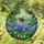 Bumblebee Hydrangea Stained Glass Window Art with Teardrop Crystals - Outdoor Decor Stained Glass Suncatcher - 1