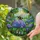 Bumblebee Hydrangea Stained Glass Window Art with Teardrop Crystals - Outdoor Decor Stained Glass Suncatcher - 2