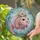 Tiffany Stained Glass Cartoon Chubby Fish Pink Gold Flower Ornate Fins Swirling Water Bubbles Stained Glass Suncatcher - 2