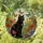 Black Cat Stained Glass Butterflies Red Orange Poppies Blue Pansies Green Foliage Tiffany Art Stained Glass Suncatcher - 1