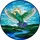 Majestic Dove Stained Glass Art - Tiffany Style Emerald Teal Green Mosaic Window Panel Stained Glass Suncatcher - 5