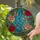 Glowing Blue Treble Clef Roses Butterflies Tiffany Stained Glass Intricate Mosaic Stained Glass Suncatcher - 2