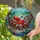 Red Octopus Stained Glass Ocean Mosaic - Marine Life Reef Scene Underwater Decor Stained Glass Suncatcher - 2