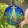 Grey Opossum Abducted by UFO, Stained Glass Tiffany Style Art, Cosmic Night Sky, Flowers Stained Glass Suncatcher - 2