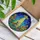Grey Opossum Abducted by UFO, Stained Glass Tiffany Style Art, Cosmic Night Sky, Flowers Stained Glass Suncatcher - 3