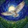 Majestic Barn Owl in Flight Full Moon Celestial Night Sky Tiffany Stained Glass Art Stained Glass Suncatcher - 5