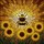 Bumblebee Sunflower Stained Glass Mosaic Art - Tiffany Jewel Tone Golden Sky Garden Decor Stained Glass Suncatcher - 5