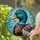 Colorful Duck Head Stained Glass, Orange Beak & Blue Eye - Tiffany Teal Mosaic Art Gift Stained Glass Suncatcher - 2