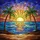 Intricate Sun Palm Trees Ocean Beach Stained Glass Mosaic Tropical Decor Gift Stained Glass Suncatcher - 5