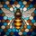 Intricate Honeybee Tiffany Stained Glass Honeycomb Mosaic - Glowing Jewel Tones Decor Stained Glass Suncatcher - 5