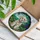 White Bichon Poodle Puppy Stained Glass Jewel Tone Pink Collar Landscape Gift Stained Glass Suncatcher - 3
