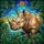 Majestic Rhinoceros Jungle Leaves Tiffany Glass Mosaic - Safari Wildlife Home Decor Stained Glass Suncatcher - 5