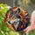 Majestic Wolf Head Stained Glass Art - Segmented Fur, Amber Eyes, Tiffany Style Mosaic Stained Glass Suncatcher - 2
