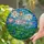 Seven Lotus Flowers Lily Pads Pond Shimmering Waves - Tiffany Style Stained Glass Decor Stained Glass Suncatcher - 2