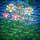 Seven Lotus Flowers Lily Pads Pond Shimmering Waves - Tiffany Style Stained Glass Decor Stained Glass Suncatcher - 5