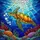 Sea Turtle Coral Reef Tiffany Stained Glass Art - Deep Ocean Water Marine Life Decor Stained Glass Suncatcher - 5