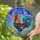 Detailed Rooster Chick Tiffany Stained Glass - Rainy Umbrella Scene Window Home Decor Stained Glass Suncatcher - 2