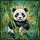 Highly Detailed Glowing Panda Bear Bamboo Stained Glass Tiffany Jewel Tone Mosaic Stained Glass Suncatcher - 5