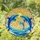 Three Dolphins Leaping Stained Glass Ocean Waves Radiant Sun Mosaic Jewel Tones Stained Glass Suncatcher - 1