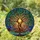 Stained Glass Tree of Life Tiffany Style Cosmic Sky Golden Starburst Leaves Design Stained Glass Suncatcher - 1