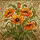 Poppy Flowers Stained Glass Mosaic Art – Fiery Orange Yellow Green Floral Home Decor Stained Glass Suncatcher - 5