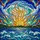 Tiffany Stained Glass Three Suns Ocean Mountain Mosaic Art - Swirling Sky Home Decor Stained Glass Suncatcher - 5