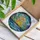 Tiffany Stained Glass Three Suns Ocean Mountain Mosaic Art - Swirling Sky Home Decor Stained Glass Suncatcher - 3
