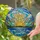 Tiffany Stained Glass Three Suns Ocean Mountain Mosaic Art - Swirling Sky Home Decor Stained Glass Suncatcher - 2