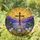 Wooden Cross Mountain Wildflowers Sunrise - Stained Glass Tiffany Art Home Decor Gift Stained Glass Suncatcher - 1