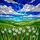 Dandelion Field Rolling Hills Tiffany Stained Glass Cloudy Sky Landscape Mosaic Stained Glass Suncatcher - 5