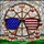 American Flag Sunglasses Ferris Wheel Townscape - Tiffany Glass Style Jewel Tones Stained Glass Suncatcher - 5