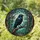 Black Raven Stained Glass Tree Branch Forest Canopy Dappled Sky Mosaic Translucent Stained Glass Suncatcher - 1