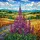 Vibrant Lupine Flowers Road Wheat Fields Tiffany Stained Glass Rolling Hills Gift Stained Glass Suncatcher - 5