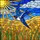 Blue Swallow Songbird Stained Glass Art, Radiant Sun & Wheat Field Mosaic Scene Stained Glass Suncatcher - 5