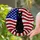Black Cat American Flag Mosaic Tiffany Style - Patriotic Independence Day Gift for Cat Lovers Stained Glass Suncatcher - 2
