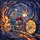 Skeletal Rider Red Chopper Motorcycle, Chrome Engine Flames Glowing Wheels Mosaic Stained Glass Suncatcher - 5