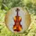 Antique Wooden Violin Tiffany Style Jewel Tone Cracked-Ice Mosaic Glass Decor Gift Stained Glass Suncatcher - 1